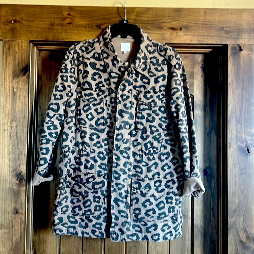 Cinch waist leopard jacket